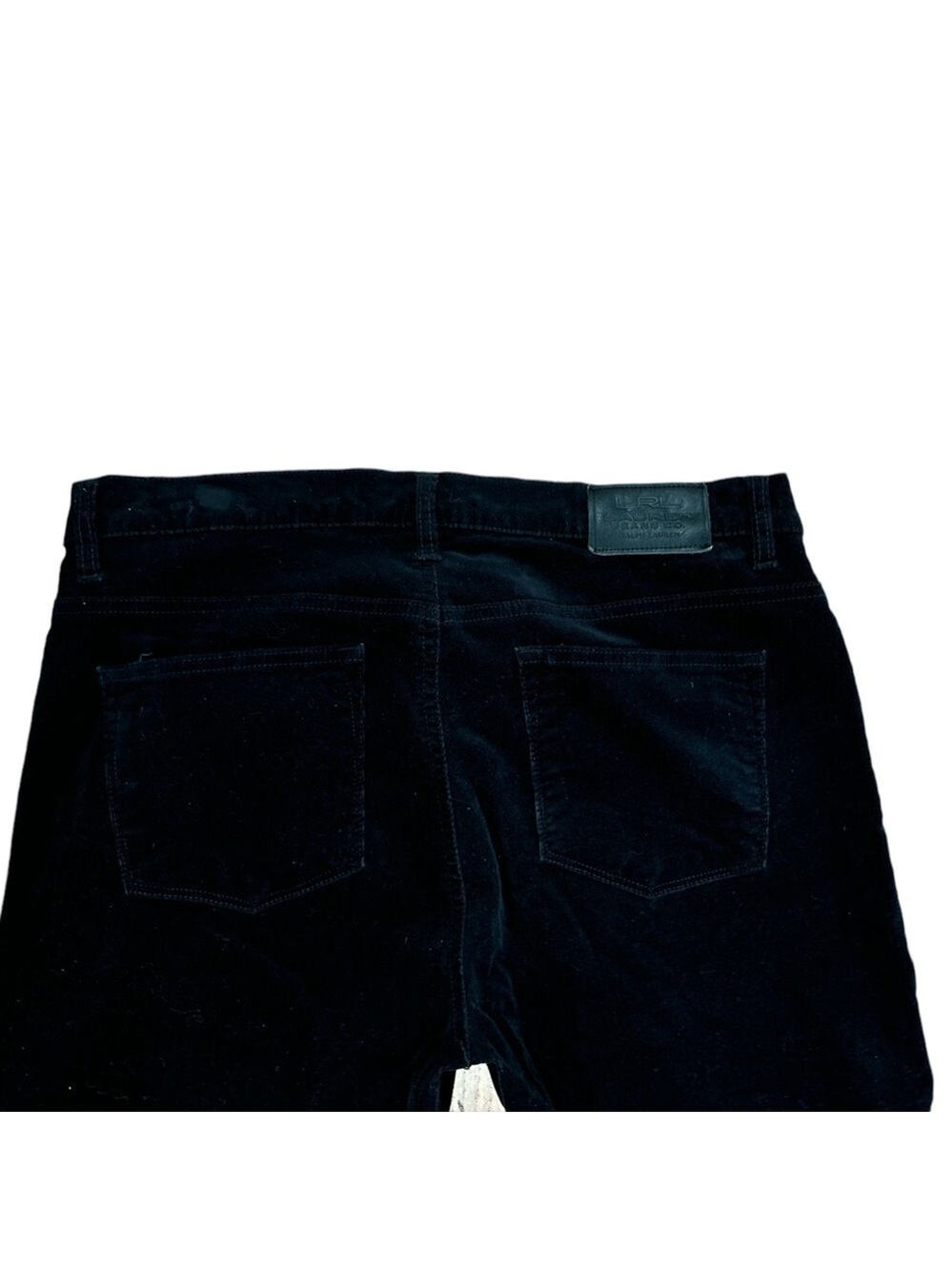NWOT Y2K RALPH LAUREN JEANS CO. BLACK PLUSH VELVET STRAIGHT LEG JEANS 14P - Picture 4 of 6